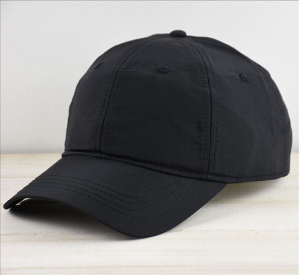 Unstructured 6 Panel Baseball Cap Reinforced Seams Embroidered Logo