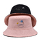 58cm Reversible Bucket Hat Casual Custom Logo Embroidery Pink Color