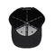 55cm Classic Black Flat Hat Adjustable Buckle Back Pure Cotton Snapback Hat