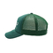 Curved Brim Green Trucker Hat 5 Panel Foam Mesh Hat With Embroidered Letter Logo