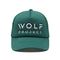 Curved Brim Green Trucker Hat 5 Panel Foam Mesh Hat With Embroidered Letter Logo