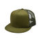 Camo 6 Panel Flat Brim Mesh Cap Custom Logo Army Green Flat Brim Trucker Hat