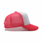 White and Pink Human Head Cotton Trucker Mesh Cap Embroidered Logo