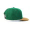 Pre Printed Adjustable Snapback Hat / Green Color Cotton Snapback Baseball Caps