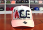 Silk Pink Curve Brim Sequin Baseball Caps Embroidery Logo / Trendy Dad Hats