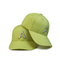 Green Polyester 6 Panel Baseball Cap Flat Visor / Cotton Golf Caps