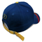 Blue Embroidered 6 Panel Baseball Cap With Metal Buckle