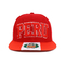 3D Embroidery Red Flat Brim Snapback Hats Custom Symbol