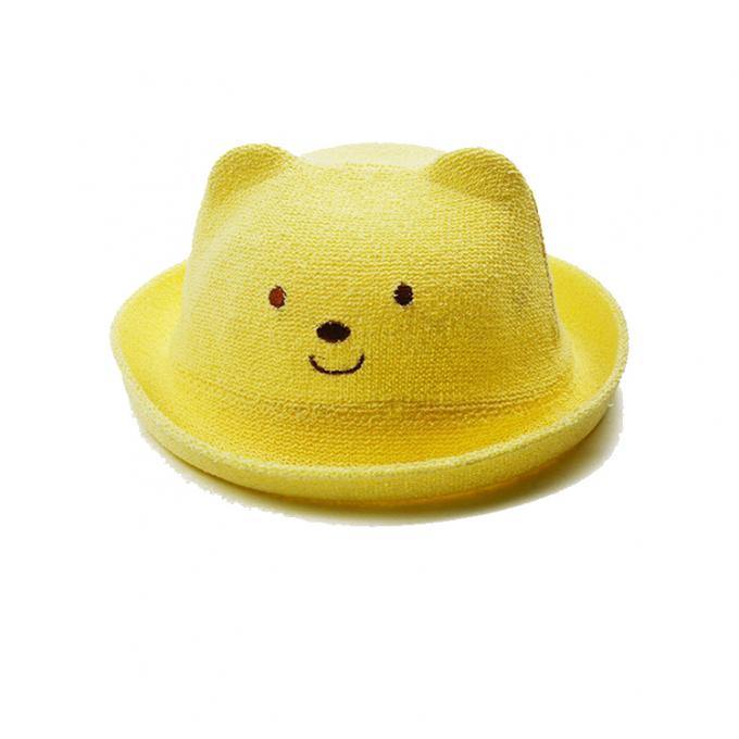 Korean Version Baby Cat Ears Hat , Kids Summer Hats Straw Material