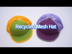 High Durability Contrast Stitching Flat Brim Mesh Cap With Snapback Closure