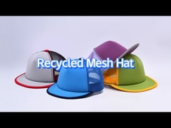 High Durability Contrast Stitching Flat Brim Mesh Cap With Snapback Closure