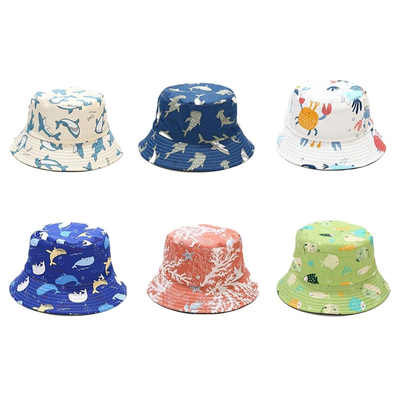 Animal Pattern Fisherman Bucket Hat 100 % Cotton Twill Summer Travel Beach Cap