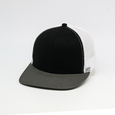 100% Cotton 6 Panel Mesh Hip Pop Flat Visor Cap Adjustable Snapback Hats Adults