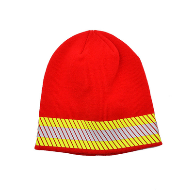 Outdoor Knit Beanie Hats Reflective Striped 3M Thinsulate Lined High Visibility Fluorescent Safety Watch Cap