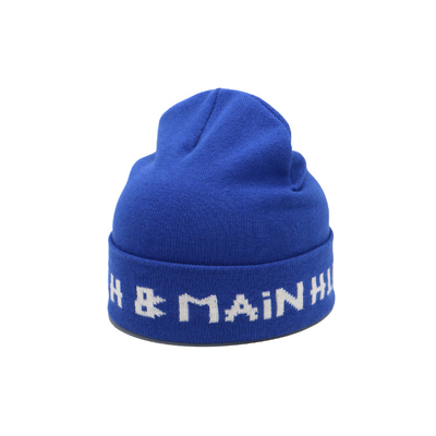 Casual Custom Beanie blue embroidery logo Hats Thick, Soft &amp; Warm Chunky