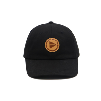 Leather patch and metal buckle strap with feeder loop for Customized 6 Panel Constructured Baseball Cap