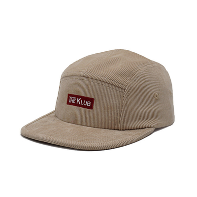 Low-middle Profile 5 Panel Camper Hat Customized Color Corduroy fabric