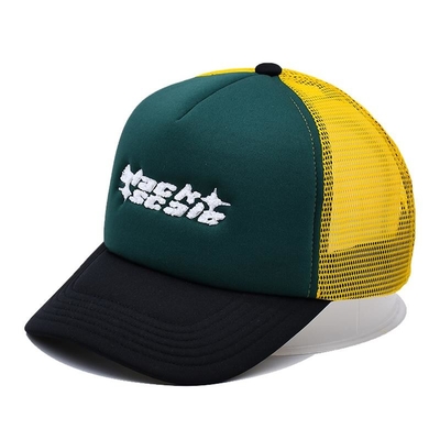 5 Panel Mesh Back Trucker Hat Custom Embroidery Logo Private Label Foam Baseball Cap