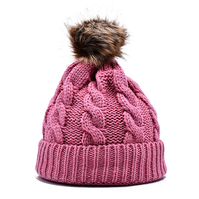 58CM Circumference Knit Beanie Hats Jacquard Stylish Winter Hats For Ladies
