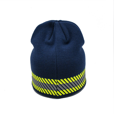 58CM Unisex Knit Beanie Hats In Blue Green Color Custom