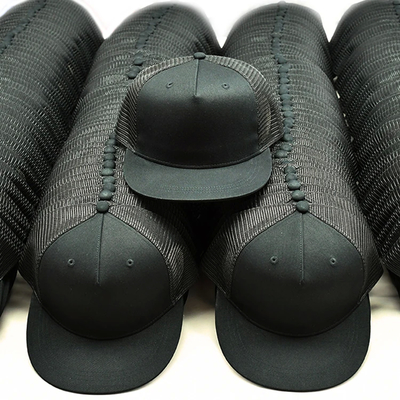 Cotton Sweatband 6 Eyelets Flat Brim Mesh Cap For Unisex