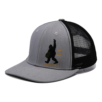 Source factory for Black and Grey 6 Panel Customized Trucker Cap