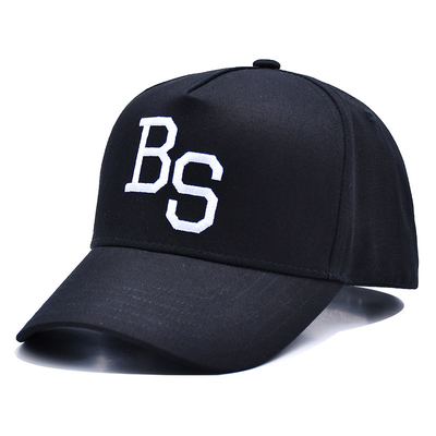 Adjustable Strap 5 Panel Baseball Hat Cotton Fabric With Embroidery Logo Custom