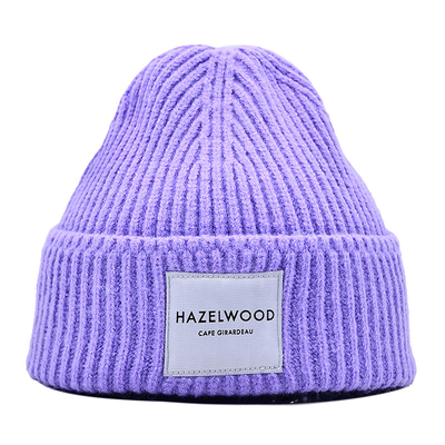 Winter Fashion Multi Colored Large Slouchy Cuffed Men Knit Hat Unisex Purple Beanie Hats