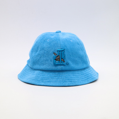 Custom Terry Cloth  Bucket Hat Wide Brim Casual and Fashionable Style Custom 3D Embroidery Logo