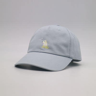 Curved Visor 6 Panel Baseball Cap With Matching Stitching And 6 Eyelets Embroidery Logo