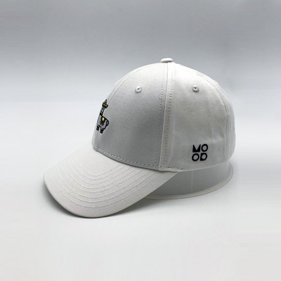 Embroidered Cotton 6 Panel Baseball Cap With Unstructured Shape And Adjustable Strap