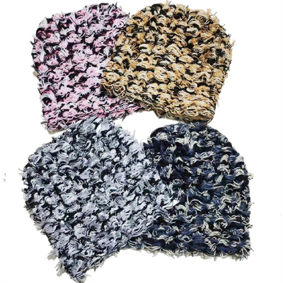 2024 New Hip Hop Balaclava Distressed Knitted Caps Mask Women Outdoor Camouflage Fleece Fuzzy Ski Balaclava Beanies Women Men Hat