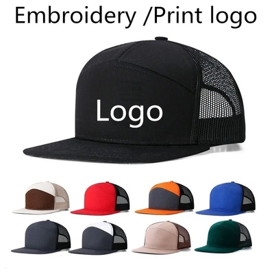 Custom Logo 7 Panels Cap Wholesale Mesh Trucker Hats