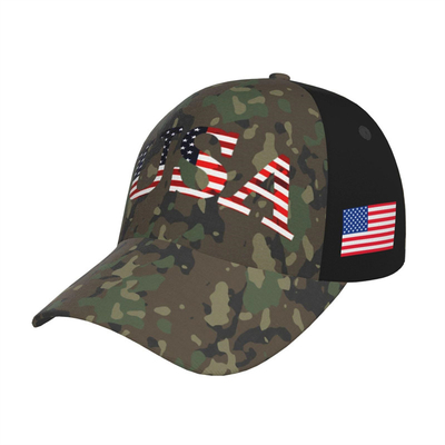 USA Flag Letters Tactical Camouflage Baseball Cap Classic Adjustable Dad Hats for Men Women