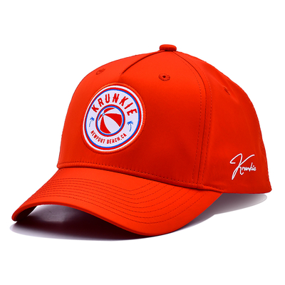OEM Custom Design Your Own Rubber Pvc Logo 5 Panel Men Women Running Sport Gorras Cap Nylon Red Golf Baseball Hat