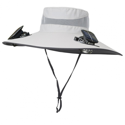 Outdoor Wide Brim Sun Hat Solar Solar Fan Cap Custom Wholesale Fishing Portable Bucket Hat