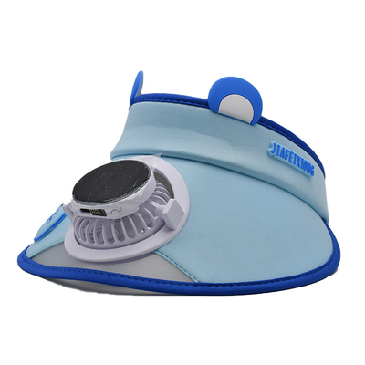 Wholesale Korean Cute Little Bear Children's Solar Fan Hat Custom Outdoor Boys Girls Sunshade Cartoon Wide Brim Sun Visor Hat Cap