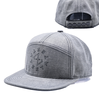 Custom 7 Panel Snapback Cap Embroidery Structured Gorras flat brim Snap Back Hat