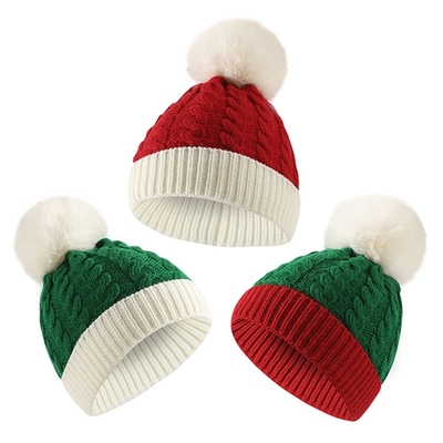 Custom Knitted Christmas Beanie Winter Hat for Women Men, Kids Adults Santa Xmas Hat for Christmas Holiday Party