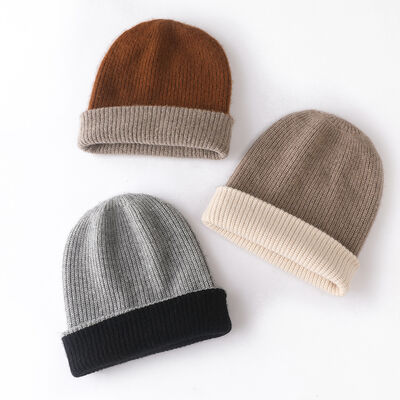 Custom Beanie Manufacturers Oem Cuff Fold Winter Cap Knit Hat Embroidery Logo