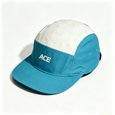 5 Panel Camper Hat with Flat Brim Sports Mesh Sweatband One Size Fits All for Outdoor Activities