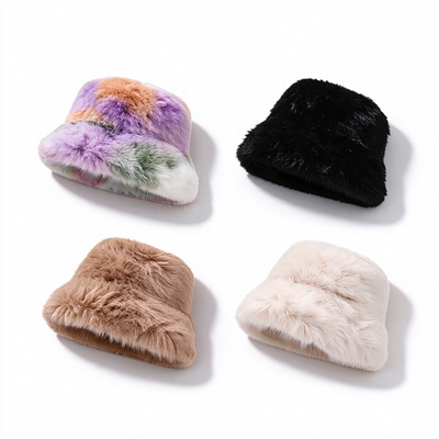 Faux Fur Bucket Hat Soft Plush Fisherman Hat Warm Autumn Winter Hat For Daily Street Outdoor Wear