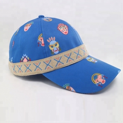 Thailand Style Fancy Printed Baseball Caps 6 Panel Hand Made With Metal Buckle