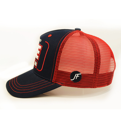 Customized Size  Snapback Hats , Mesh Trucker Cap 3d Embroidered
