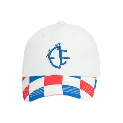 White 6 Panel Dad Hat / Custom Embroidery Logo Printing Bill Metal Bucket Baseball Sport Cap