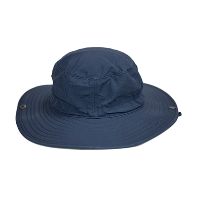 Plain Pattern Outside Fisherman Bucket Hat With String Mix Panels Style