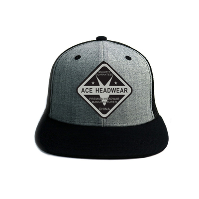 Adults 5 Panel Trucker Mesh Hat With Woven Labels With Adjustable Closure