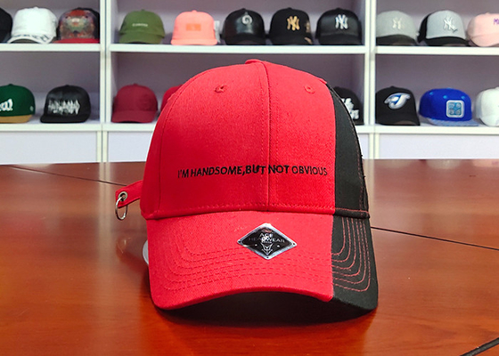 2020 Special desig black and red Color Customize Metal embroidery Logo baseball sports Hats Caps