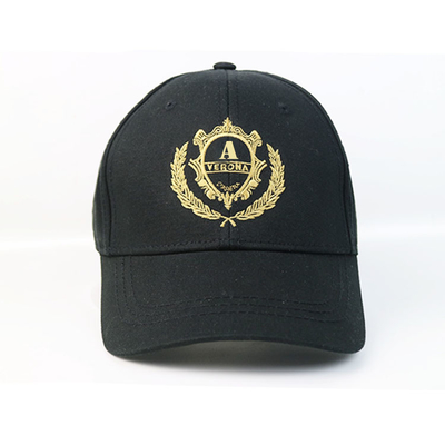 Fashion Cool 100%cotton Customized Black Flat Embroidery logo long strap baseball Hats Caps