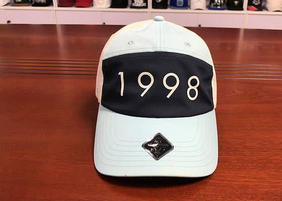 OEM Baseball Dad Hats Black And White Soft Printing 1998 Logo Weaving Plastic Buckle